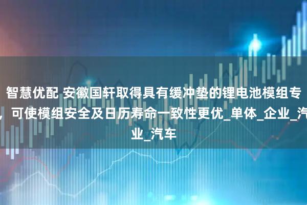 智慧优配 安徽国轩取得具有缓冲垫的锂电池模组专利，可使模组安全及日历寿命一致性更优_单体_企业_汽车