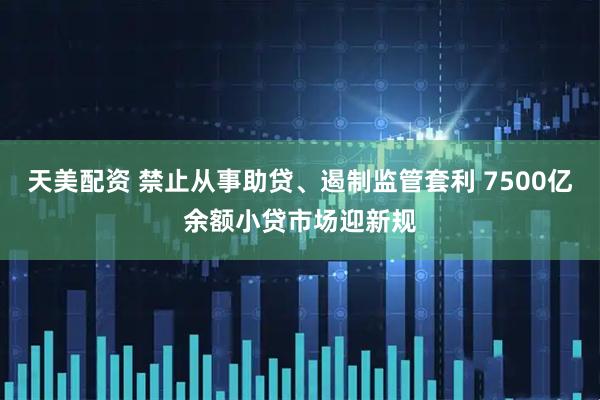 天美配资 禁止从事助贷、遏制监管套利 7500亿余额小贷市场迎新规